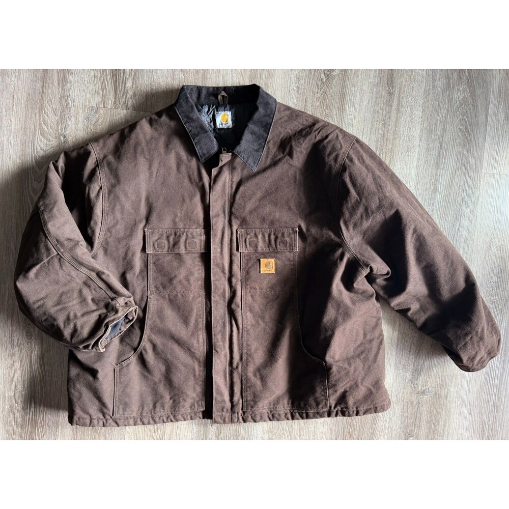 Carhartt Chore Coat Mens XL Brown Vintage C02CHT Blanket Lined Duck Canvas